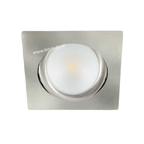 LED spot kantelbaar 5Watt vierkant NIKKEL dimbaar-D2-2