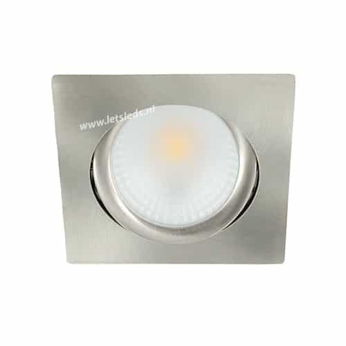 LED spot kantelbaar 5Watt vierkant NIKKEL dimbaar-D2-20
