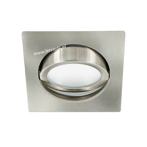 LED spot kantelbaar 5Watt vierkant NIKKEL dimbaar-D2-3