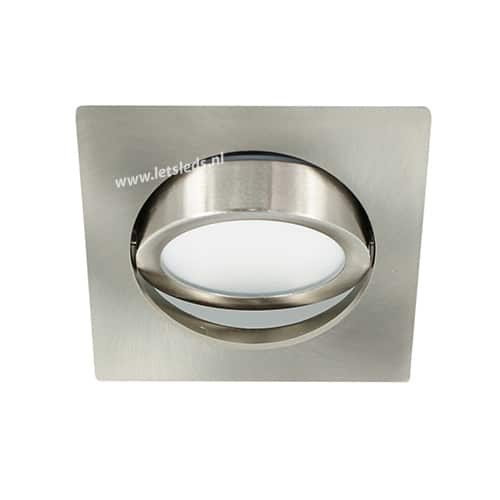 LED spot kantelbaar 5Watt vierkant NIKKEL dimbaar-D3-3