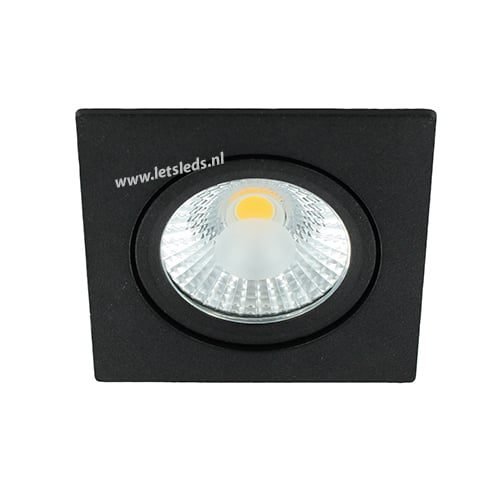 LED spot kantelbaar 5Watt vierkant ZWART dimbaar-D1-1