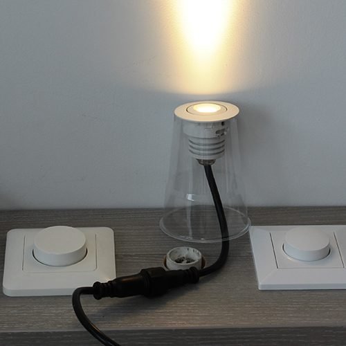 LED mini spot 50mm kantelbaar 3Watt rond WIT IP68 dimbaar