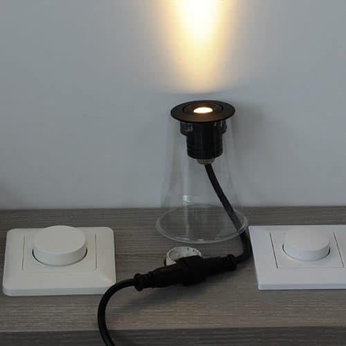 LED mini spot 50mm kantelbaar 3Watt rond ZWART IP68 dimbaar
